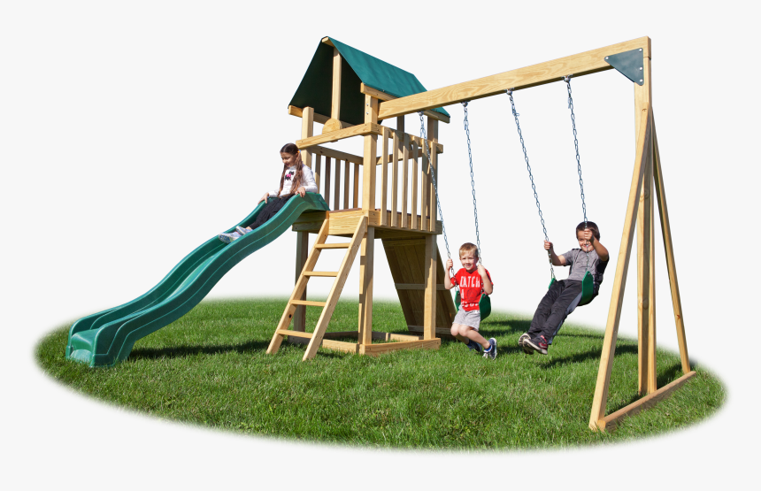 3 Kids Playing On Backyard Playset, HD Png Download, Free Download