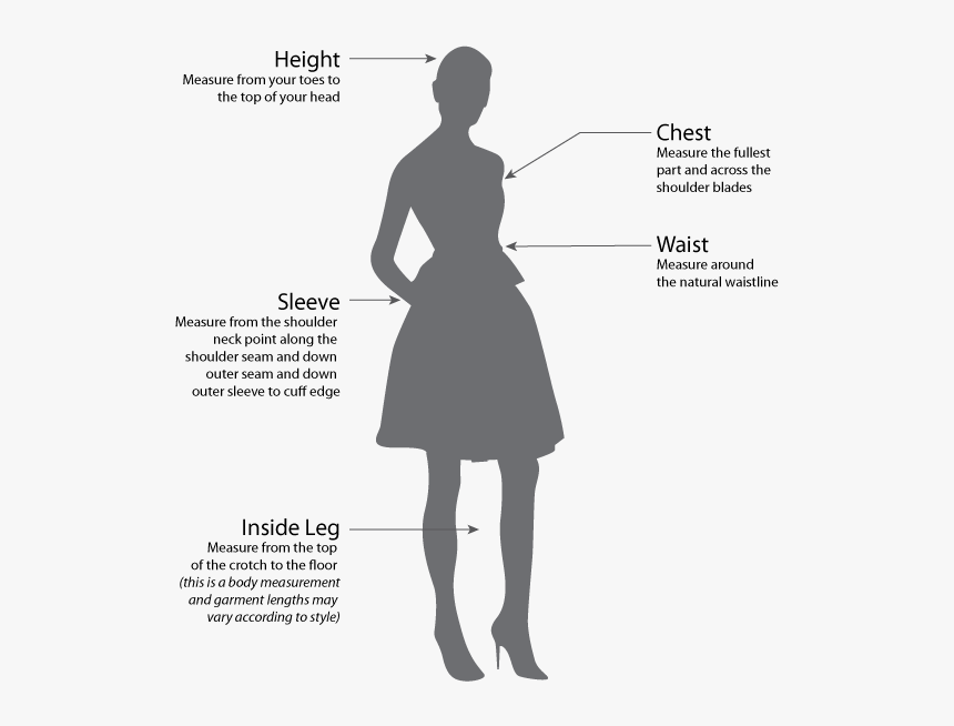 Measure Size Woman Silhouette Png, Transparent Png - kindpng