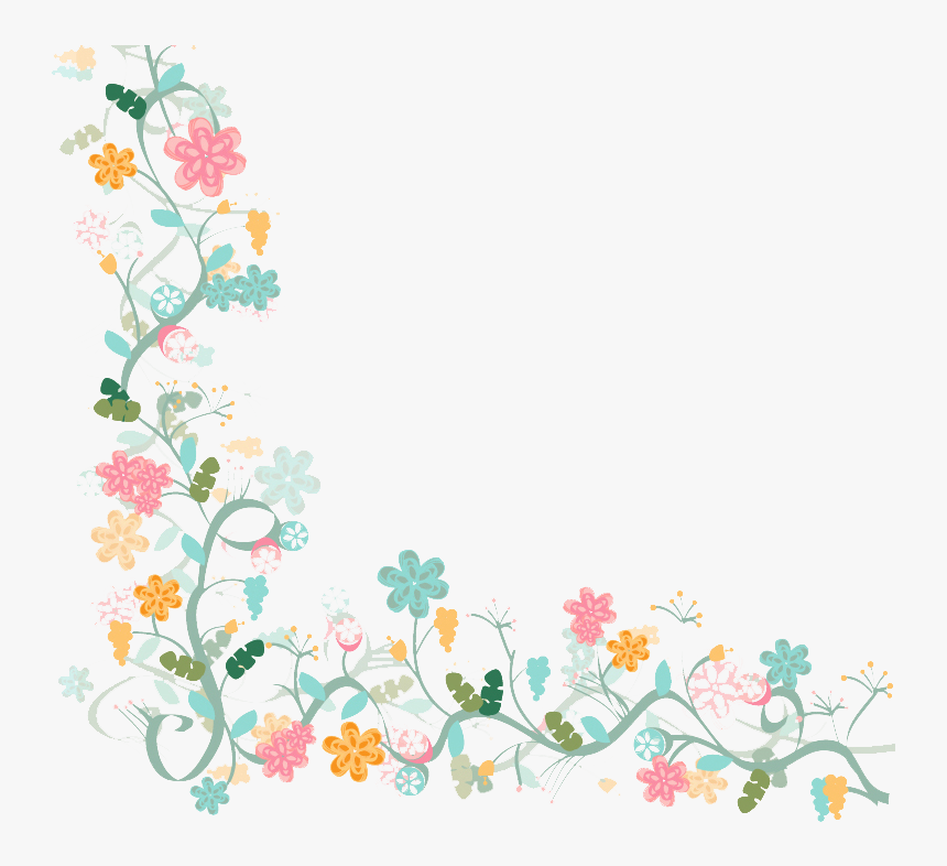 Flower Watercolor Painting - Vector Flower Border Png, Transparent Png, Free Download