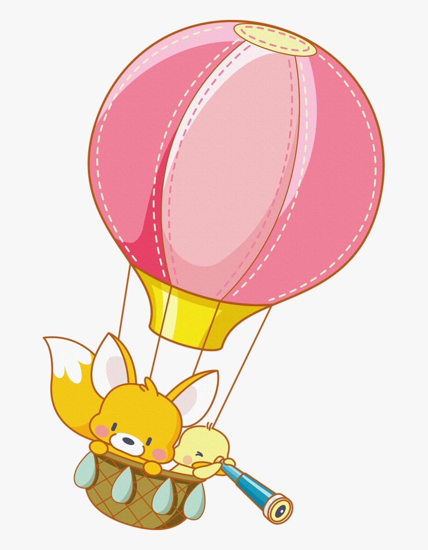 Hot Air Cartoon Png , Png Download - Animal In Hot Air Balloon, Transparent Png, Free Download