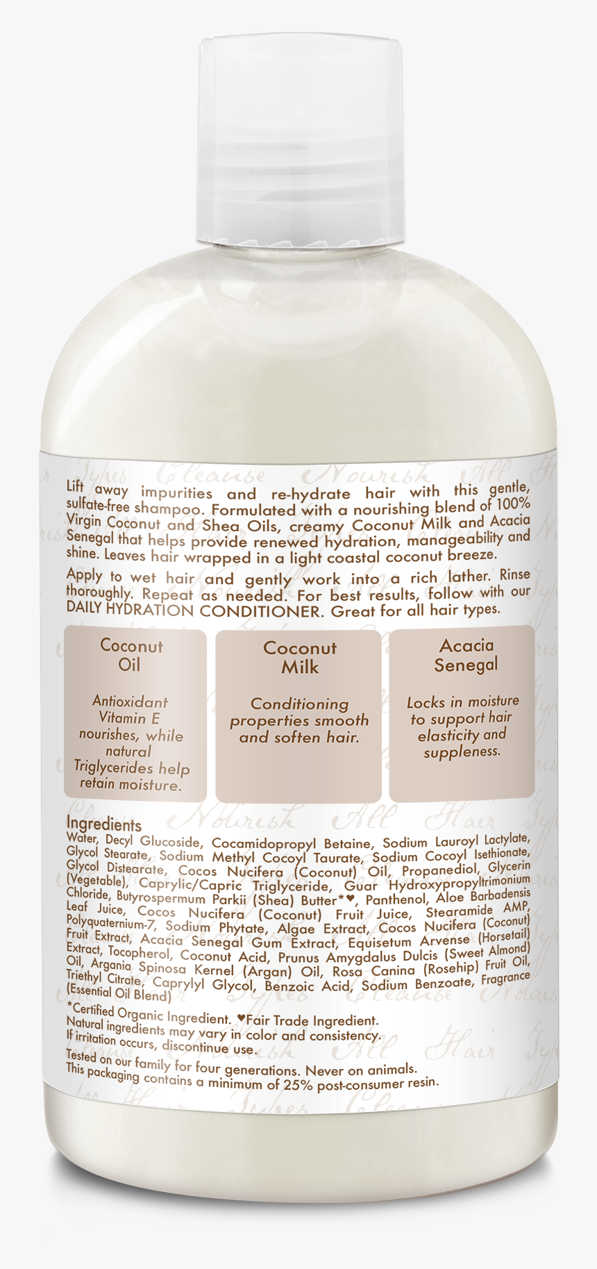 100% Virgin Coconut Oil Daily Hydration Shampoo, HD Png Download, Free Download