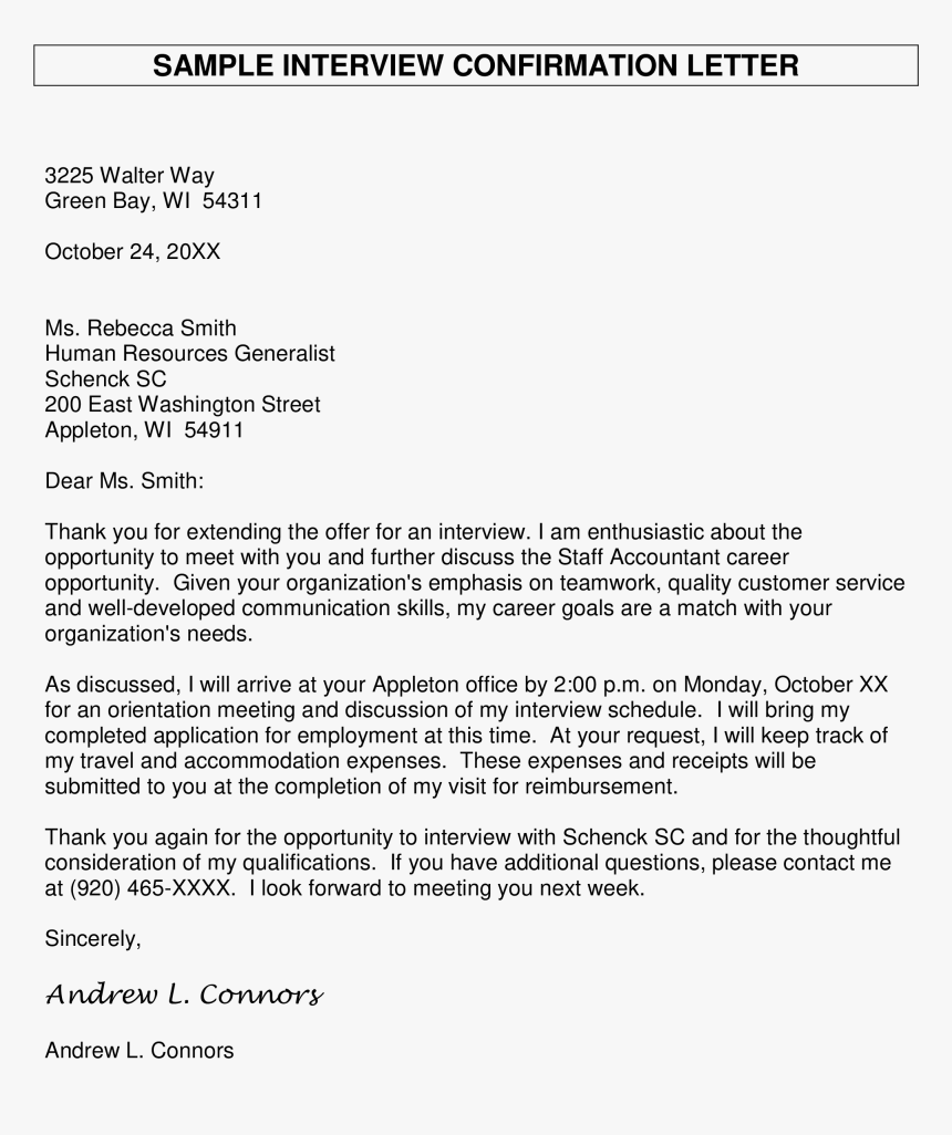 Job Interview Confirmation Email Main Image - Formal Letter For Admission In College, HD Png Download, Free Download