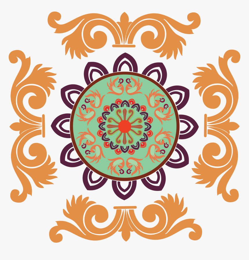 Transparent Mayur Pankh Png - Circle Rangoli Design Png, Png Download, Free Download