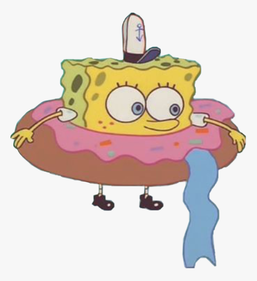 Spongebob Asthetic Tumblr Donuts Doughnut Flying Cute - Spongebob In Donut, HD Png Download, Free Download