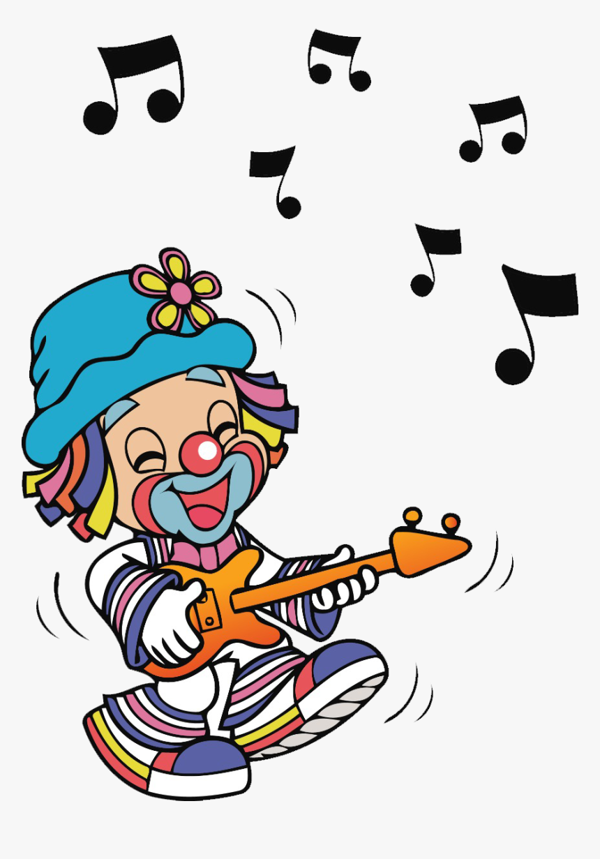 Clown Playing Guitar Cartoon, HD Png Download, Free Download
