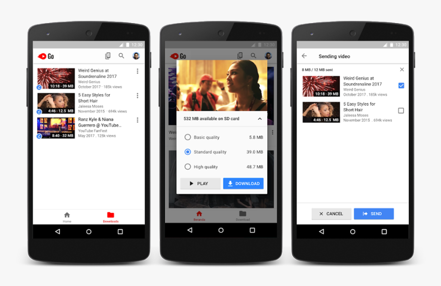 Download And Share Youtube Video Using Youtubego - Youtube Mobile Ui 2018, HD Png Download, Free Download