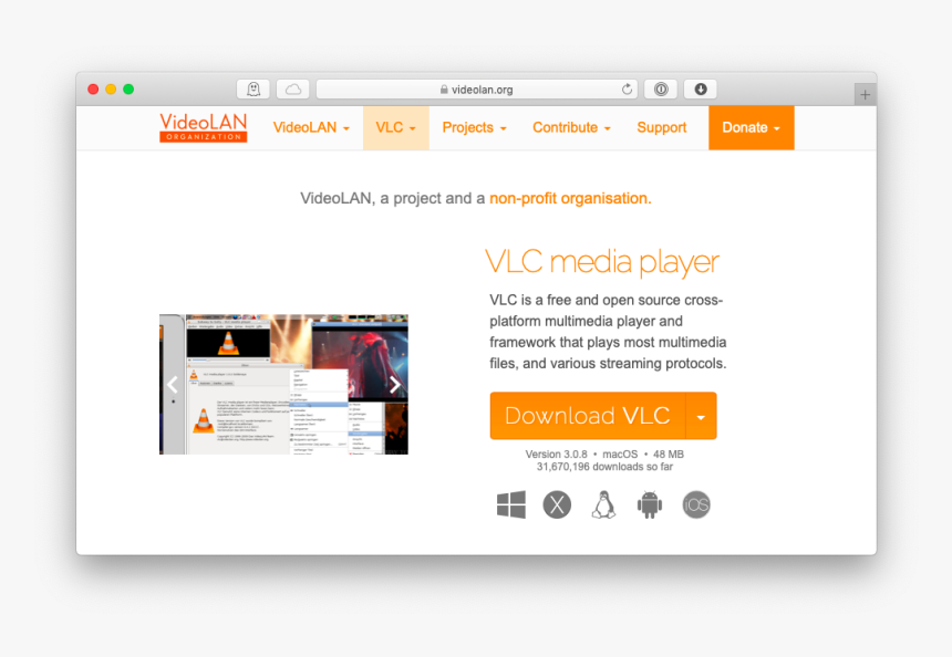 Download Vlc Mac Media Player - Vlc Media Player 2010, HD Png Download, Free Download