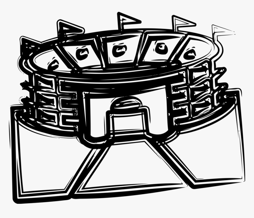 Stadium Sports Arena Black And - Stadium Cartoon Black And White, HD Png Download, Free Download