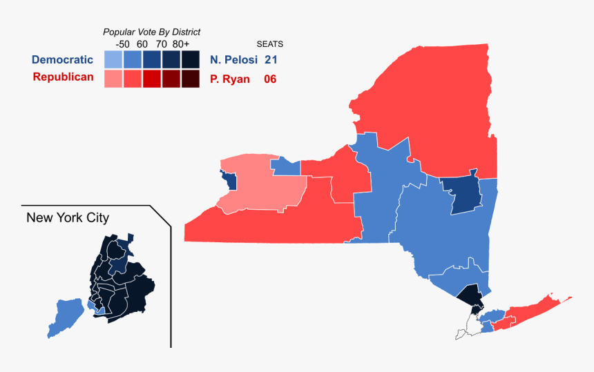 New York Congressional Districts By Party, HD Png Download, Free Download