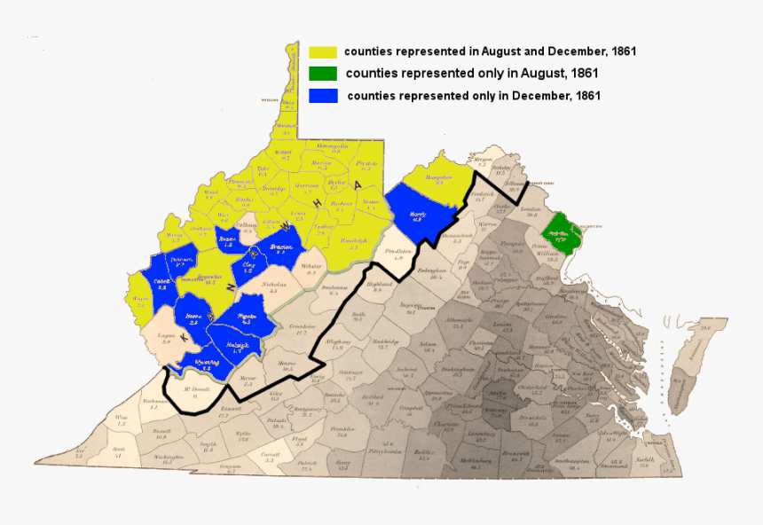 In The October 1861 Constitutional Convention, 13 Counties - Virginia And West Virginia Separate, HD Png Download, Free Download