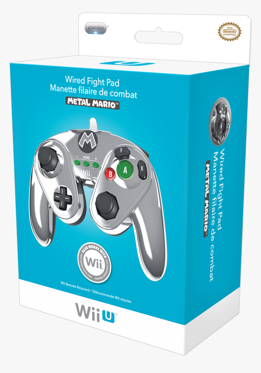 Wired Fight Pad Metal Mario - Joystick, HD Png Download, Free Download