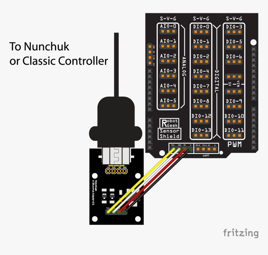 B 500 500 16777215 00 Images Tutorials Wii Sensorshieldadapator - Arduino Classic Controller, HD Png Download, Free Download