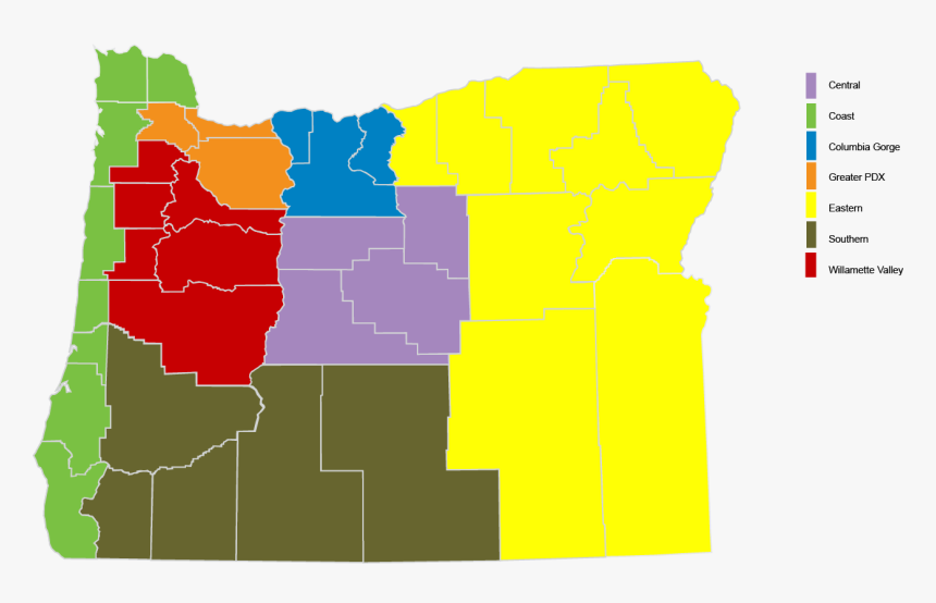 Transparent Oregon State Png - Oregon Regions, Png Download, Free Download