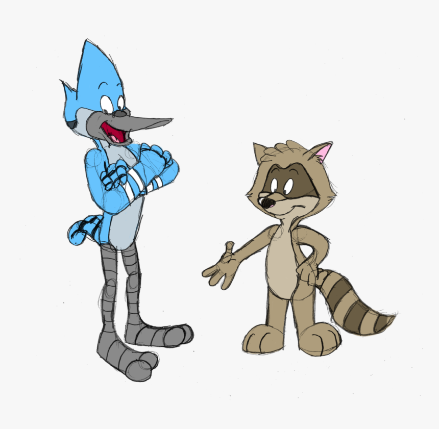 Drawing 2016 Famous - Tom And Jerry And Mordecai And Rigby, HD Png Download, Free Download