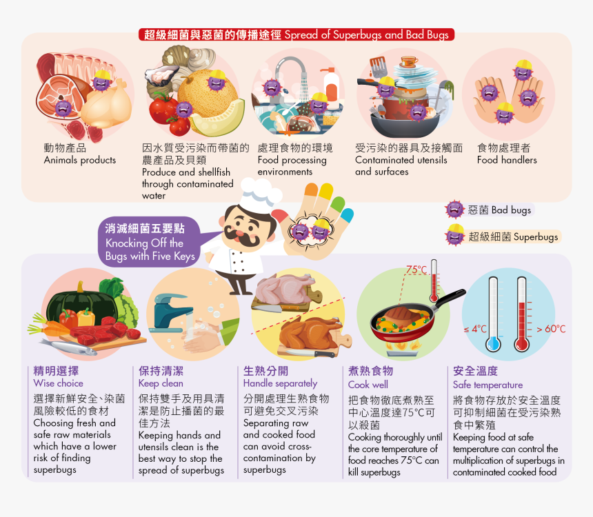 Combating Superbugs, As Other Bad Bugs, With 5 Keys - Wrong Ways Of Getting Rid Of Contaminated Food, HD Png Download, Free Download