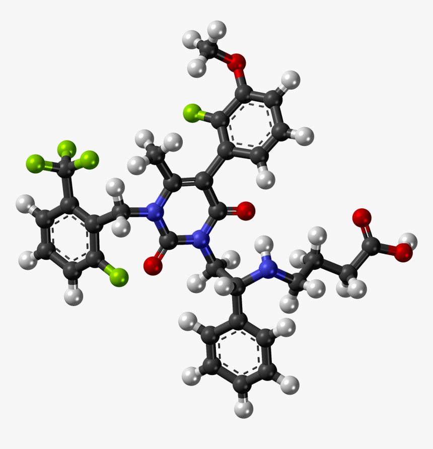 Elagolix Molecule Ball - 3d Structure Of Serotonin, HD Png Download, Free Download
