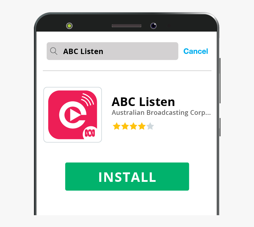 The Install Button For Downloading The Abc Listen App - Mobile Phone, HD Png Download, Free Download