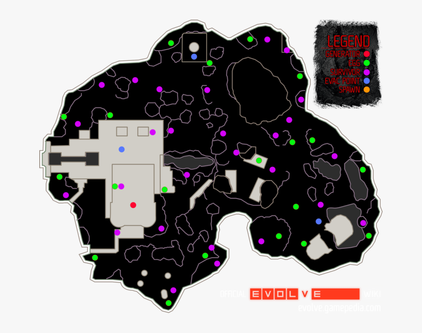 Fusion Plant Map Gamepedia - Evolve Fusion Plant Map, HD Png Download, Free Download