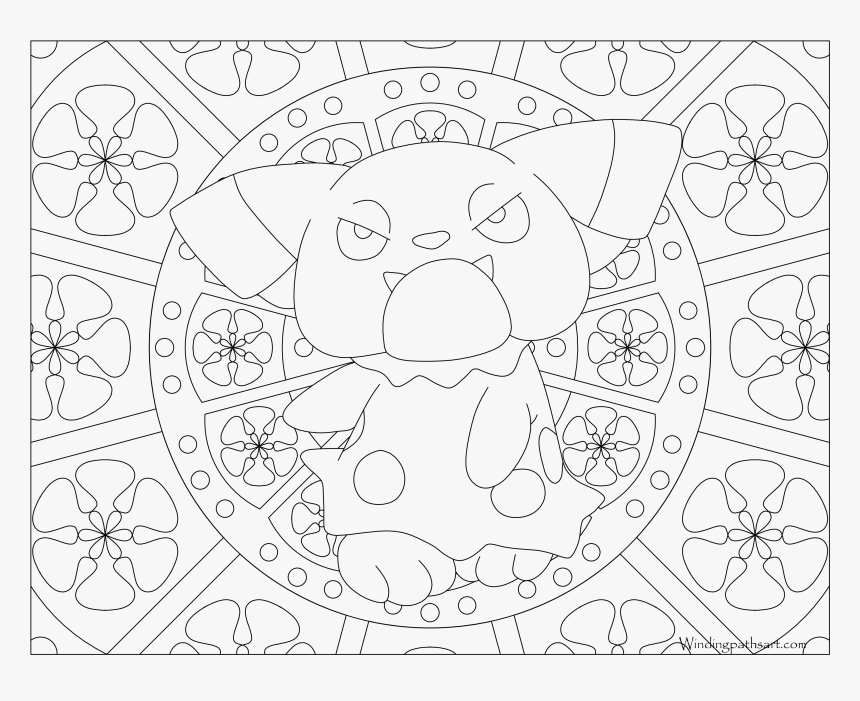 Transparent Wobbuffet Png - Pokemon Mandala Coloring Pages, Png Download, Free Download