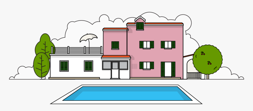 Clipart Home Terraced House - Holiday Home Clipart, HD Png Download, Free Download
