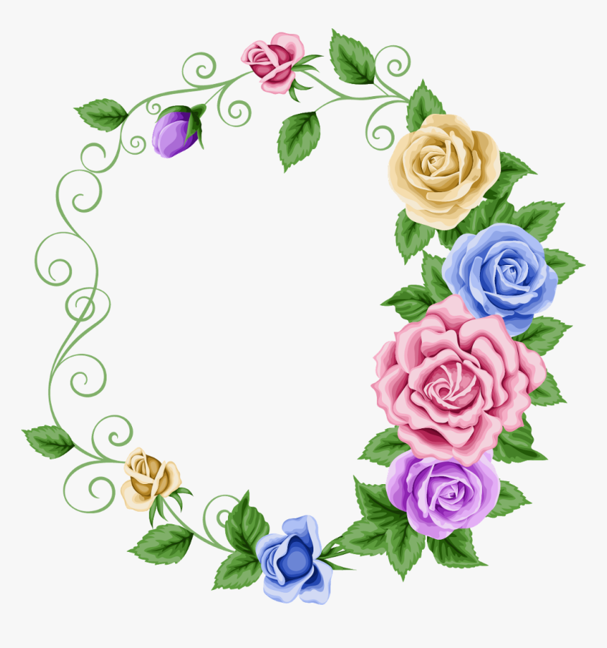 Borders Frames Frame Border Floral Flowers Flower Roses - Roses Round Border Png, Transparent Png, Free Download