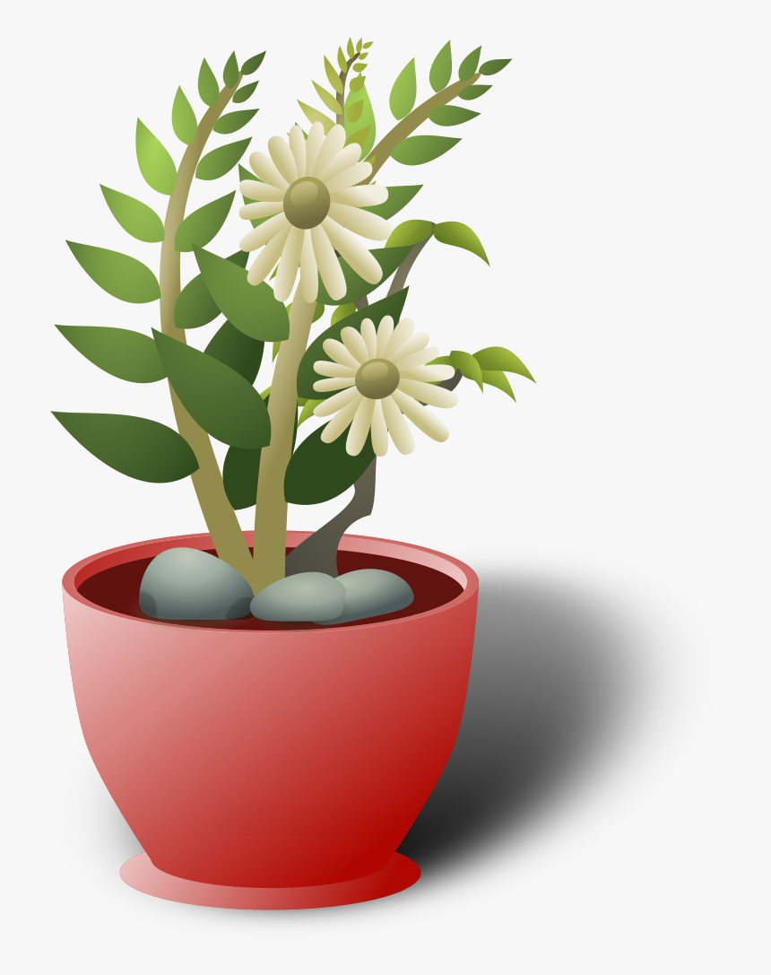 White Flower Pot Clip Arts - White Flower In White Pot Png, Transparent Png, Free Download