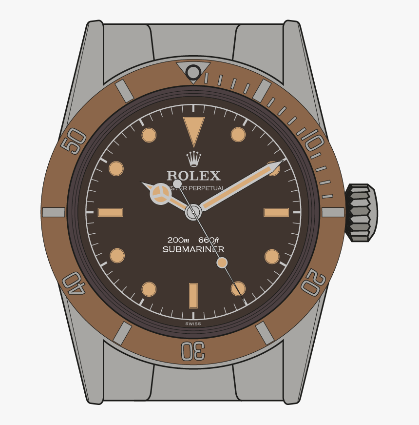 Rolex Submariner 5510 Tropical Dial Illustration - Rolex, HD Png Download, Free Download