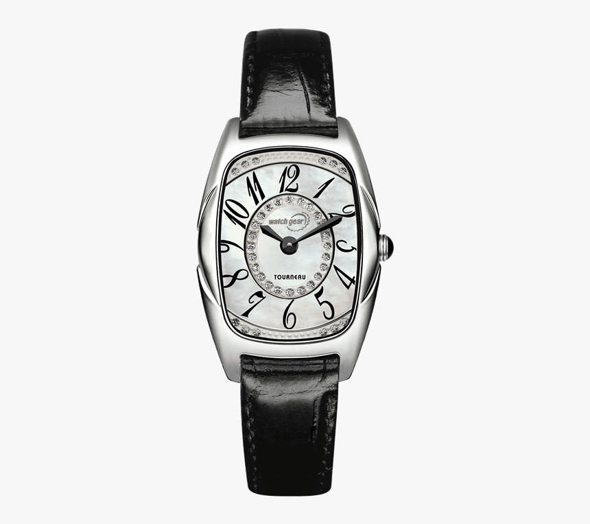 Silver Black Strap Watch, HD Png Download, Free Download