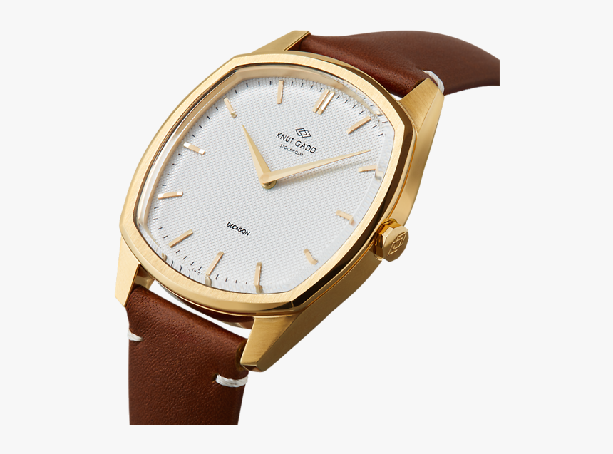 Knut Gadd Watch Gold /white Dial - Analog Watch, HD Png Download, Free Download