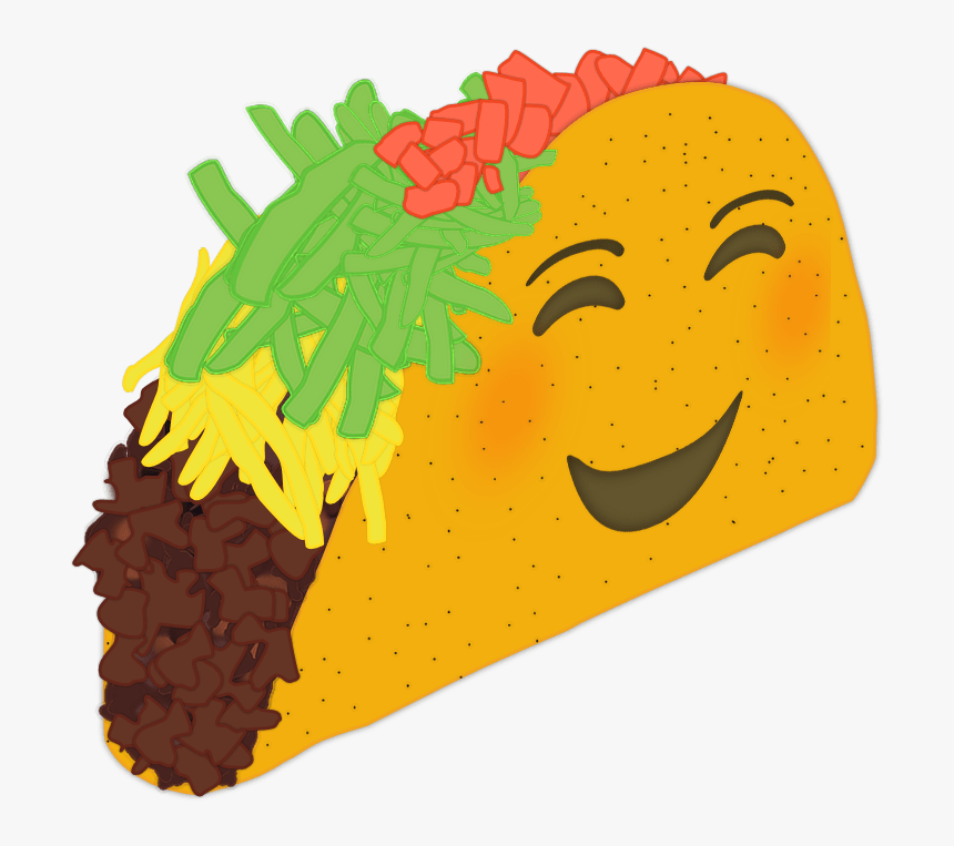 Transparent Happy Face Png - Taco Emoji With Face, Png Download, Free Download