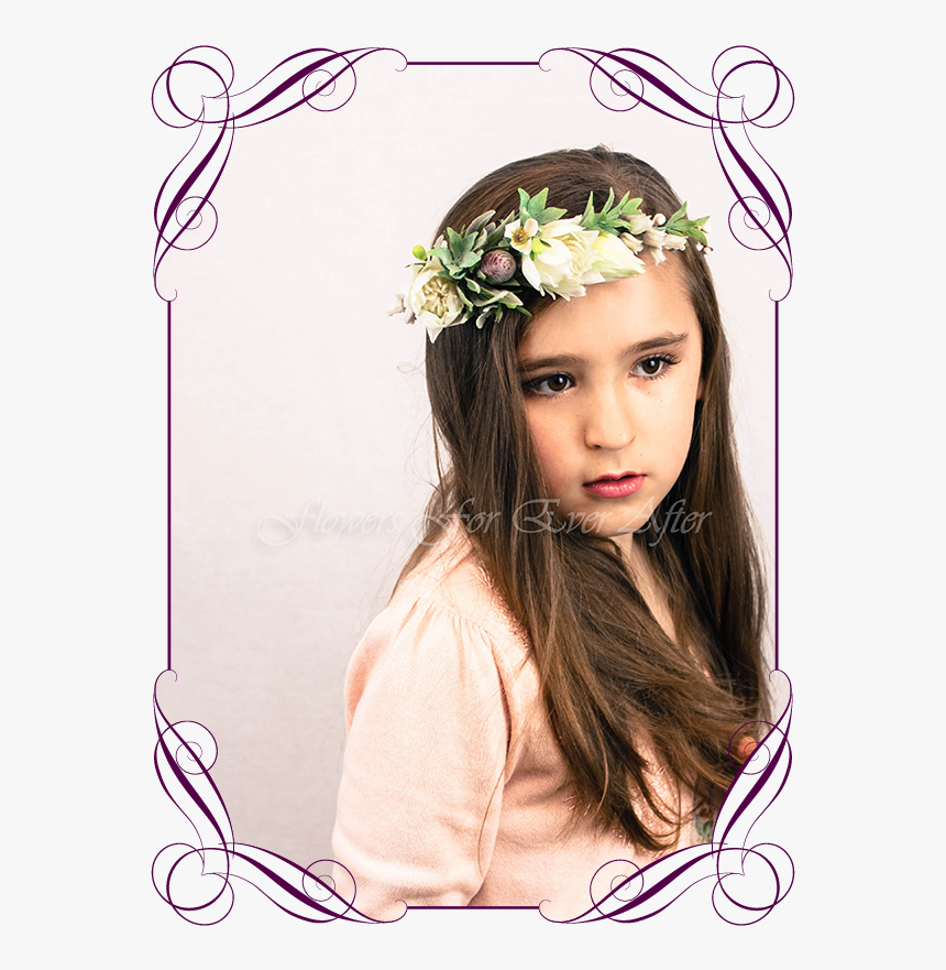 Silk Artificial Flower Girl Or Bridal Hair Crown Halo - Florist Flower Girl Basket, HD Png Download, Free Download