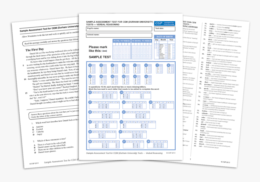 Cat Tests Year 7 Practice Papers Free, HD Png Download, Free Download