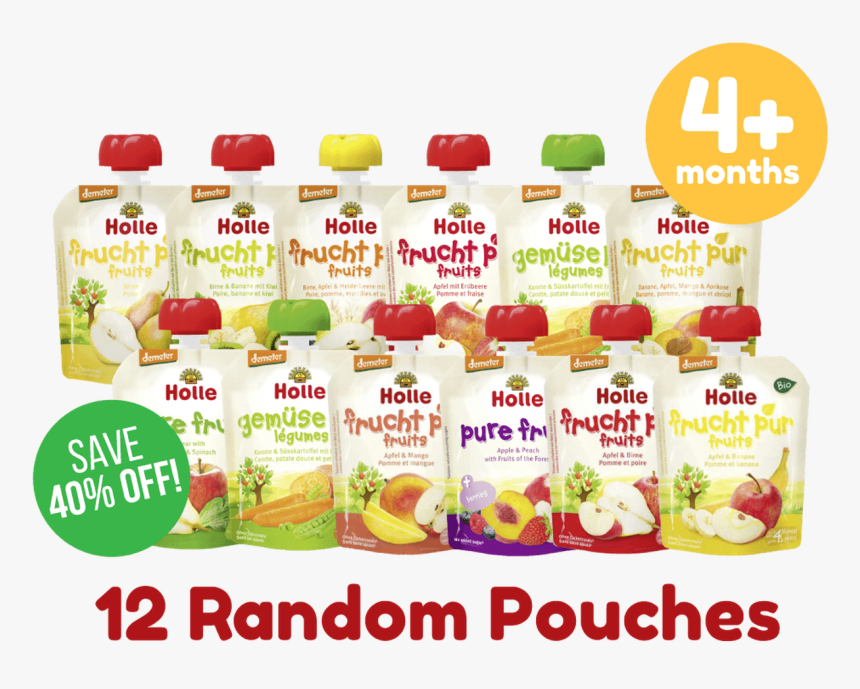 12 Random Pouches Of Holle Puree Fruit And Vegetable - Natural Foods, HD Png Download, Free Download