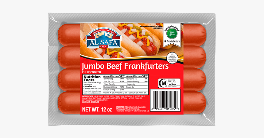 Al Safa Halal Frankfurters Jumbo, HD Png Download, Free Download