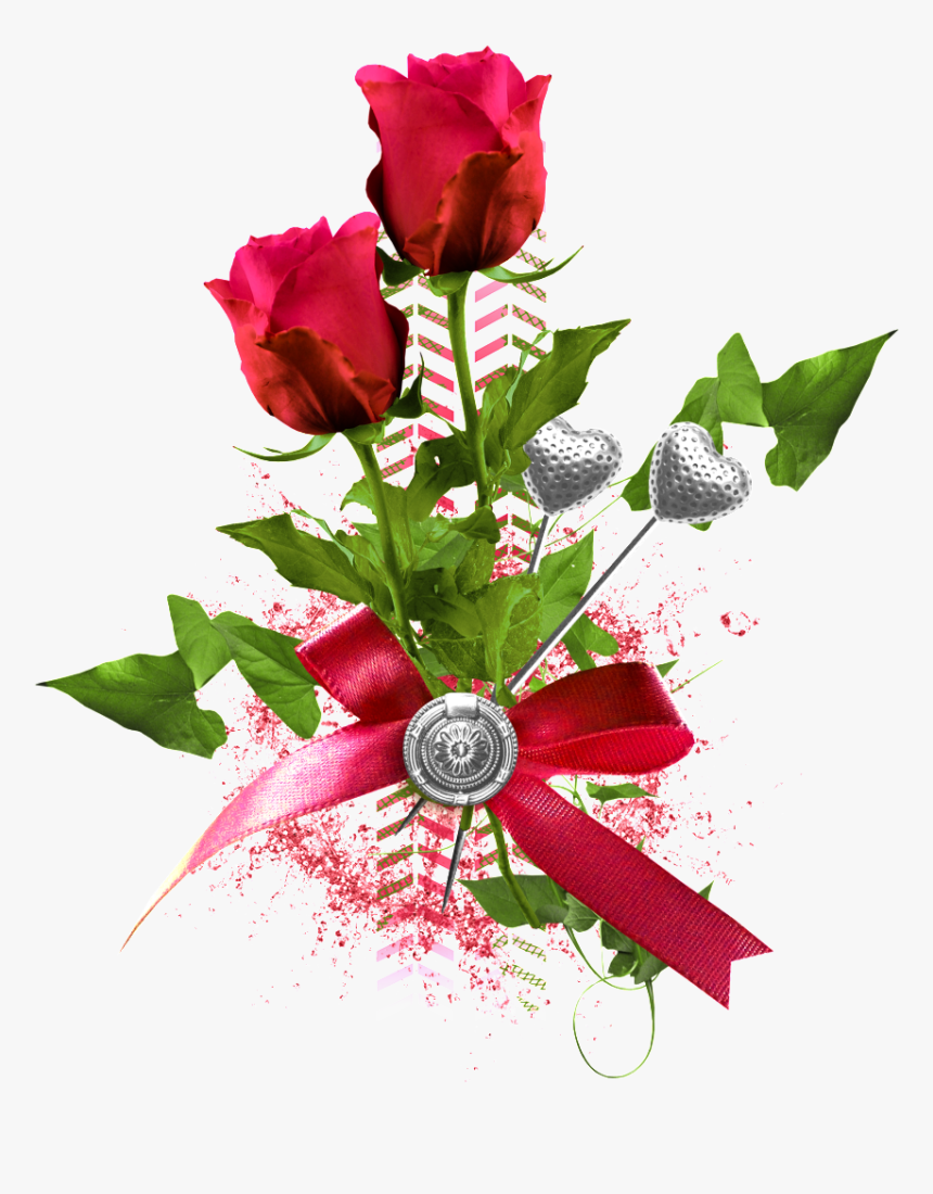 Dos Rose Flower Bouquet Png Transparente - Portable Network Graphics, Png Download, Free Download