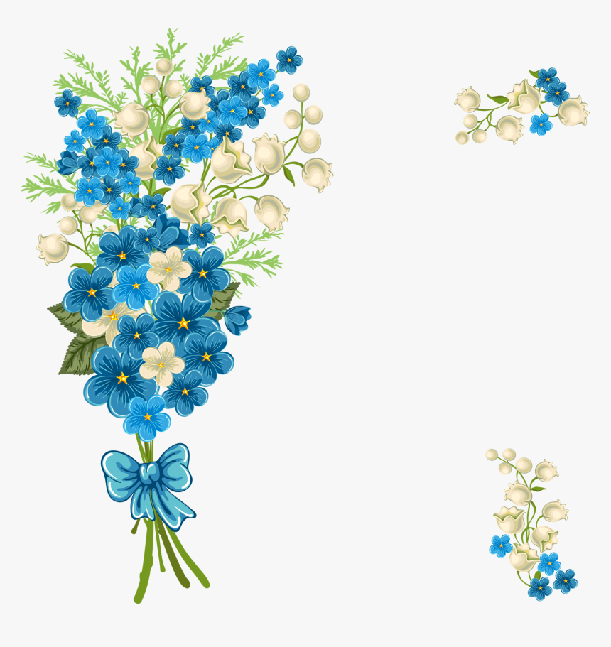 Blue Flower Borders And Frames Png , Png Download - Beautiful Flower Border Designs For Projects, Transparent Png, Free Download