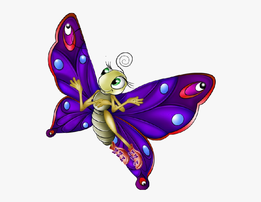 Transparent Purple Butterflies Clipart - Butterfly Cartoon Transparent Background, HD Png Download, Free Download