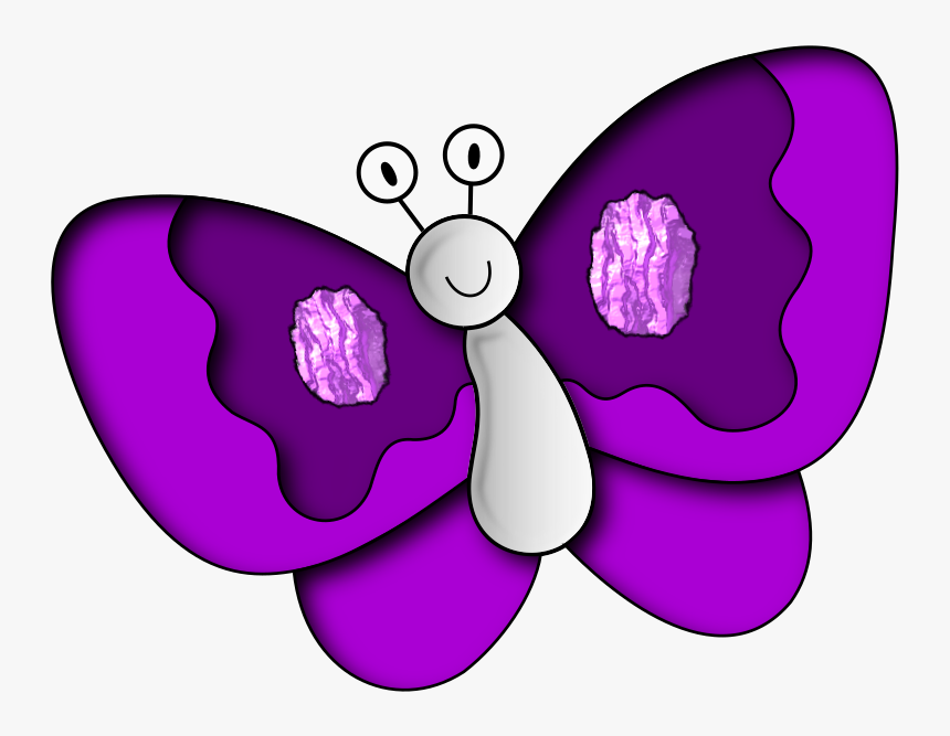 Butterfly Purple - Purple Butterfly Cartoon, HD Png Download, Free Download