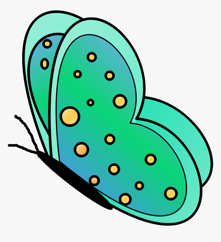 Butterflygreen Clip Arts - Flying Butterfly Cartoon Drawing, HD Png Download, Free Download