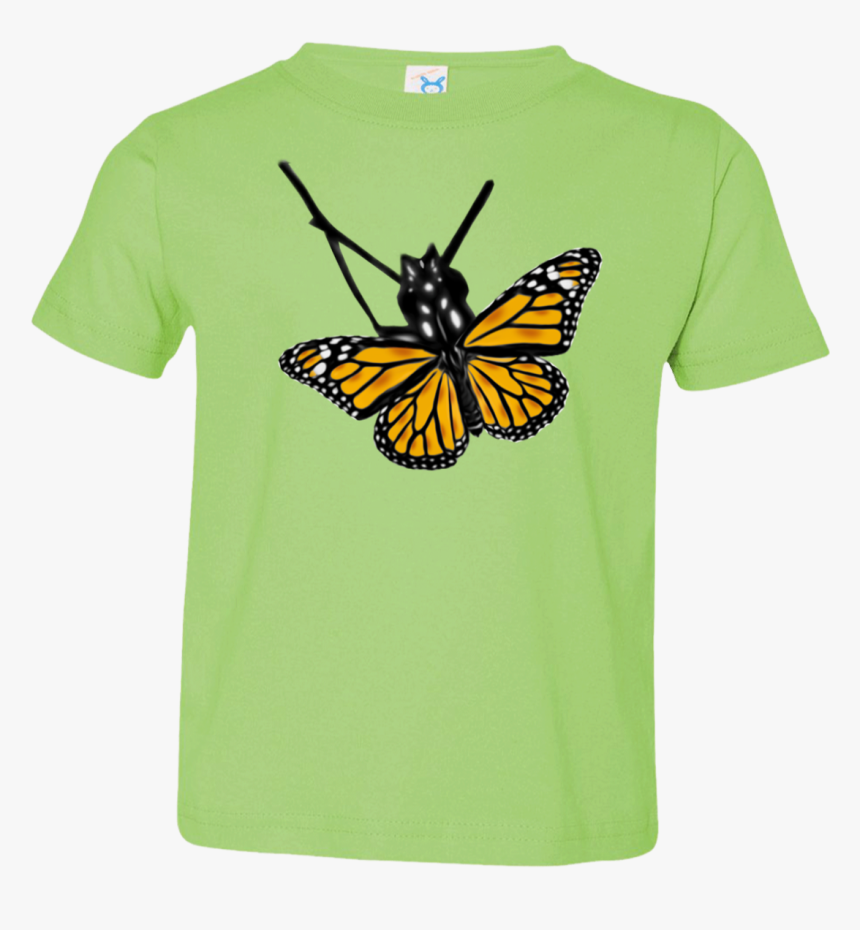 Monarch Butterfly Cartoon Printed Toddler Jersey T-shirt - Rabbit Skins, HD Png Download, Free Download