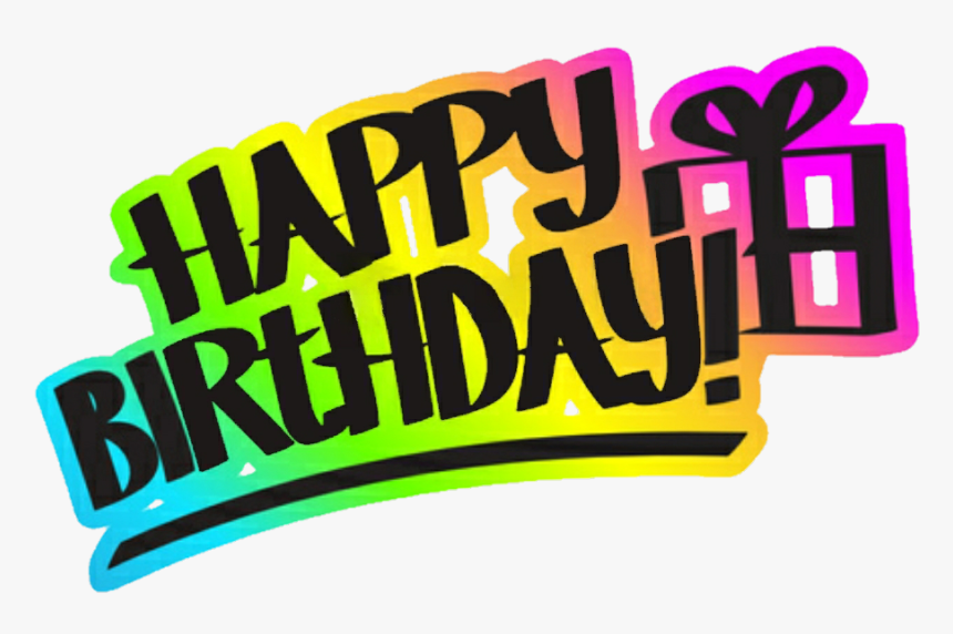 #colorful #happybirthday #birthday #rainbow #gift #neon - Graphic Design, HD Png Download, Free Download