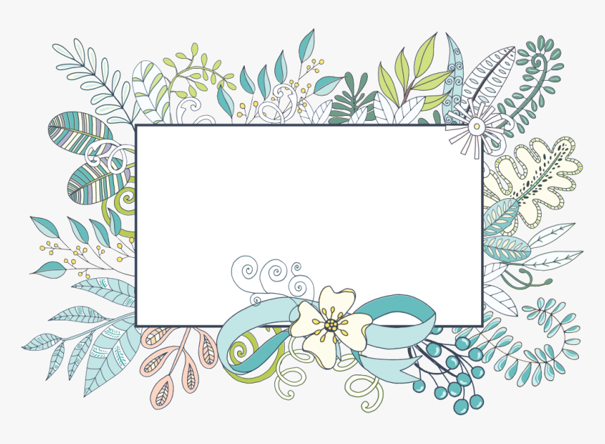 Hand Painted Linear Leaf Frame Png Transparent, Png Download, Free Download