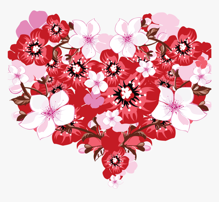 Flower Heart Artistic / Heart Mobile Wallpaper - Красивое Сердце Из Цветов, HD Png Download, Free Download