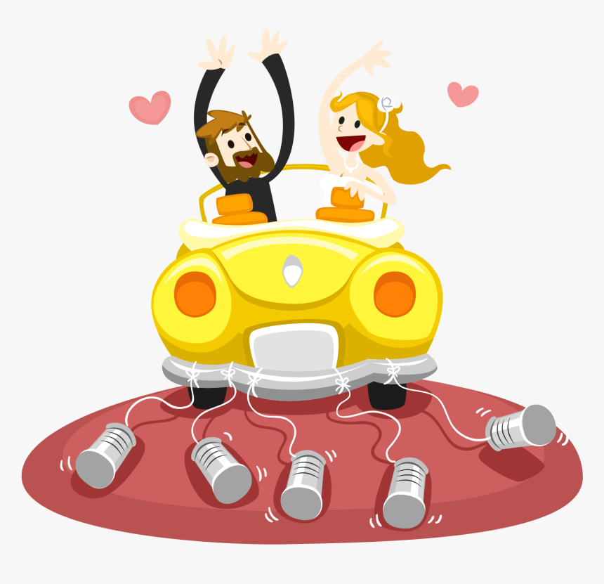 Car Marriage Download Euclidean Vector Couple - Animation Wedding Car Png, Transparent Png, Free Download