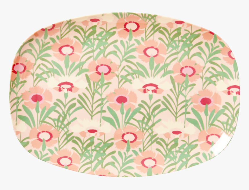 Rice Rectangular Melamine Plate , Png Download - Floral Design, Transparent Png, Free Download