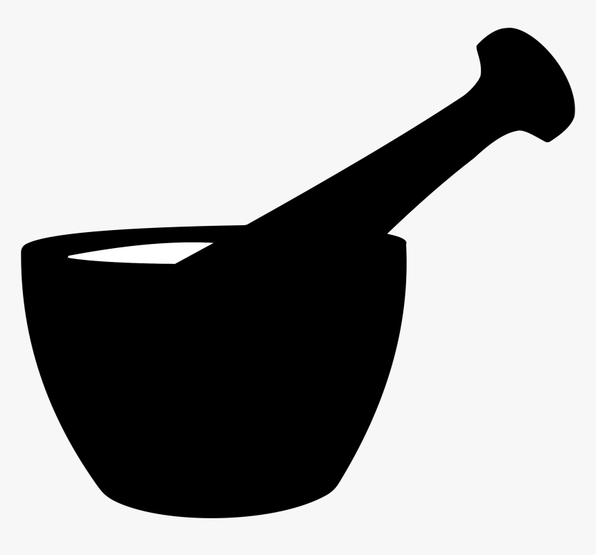 Mortar And Pestle Silhouette 2 Clip Arts - Mortar And Pestle Clip Art, HD Png Download, Free Download