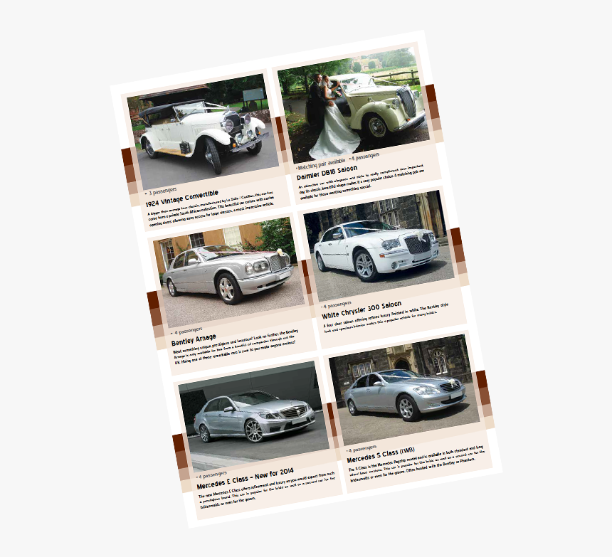 Birmingham Wedding Car Brochure - Executive Car, HD Png Download, Free Download