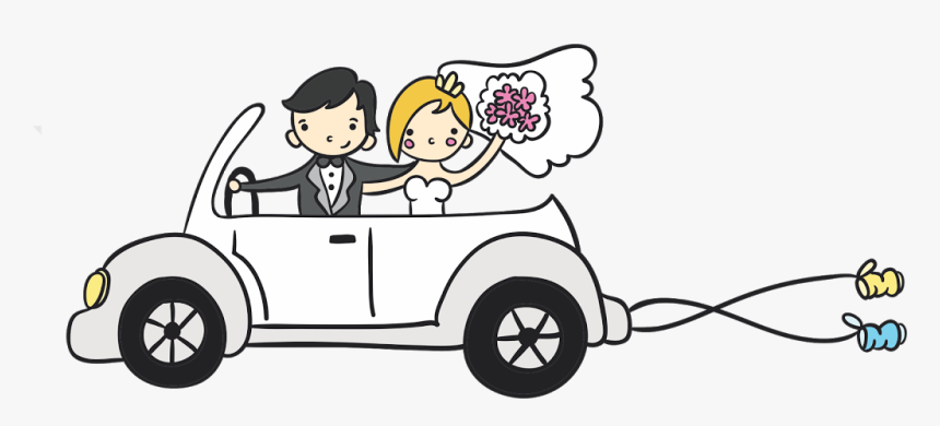 Clipart Cars Wedding - Just Married Car Png, Transparent Png, Free Download