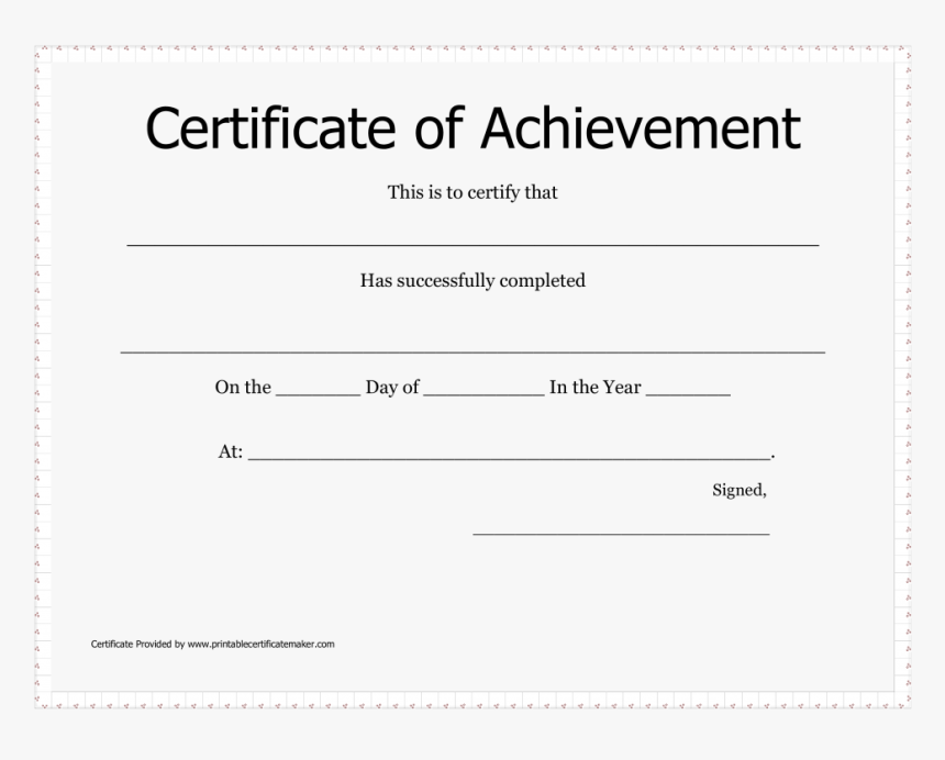 Large Size Of Certificate Of Achievement Free Template - Design, HD Png Download, Free Download