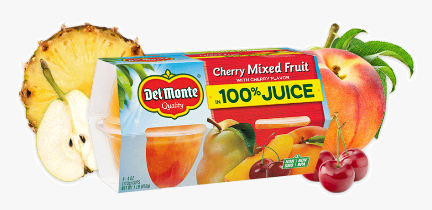 Cherry Mixed Fruit, Fruit Cup® Snacks - Del Monte Products Transparent, HD Png Download, Free Download